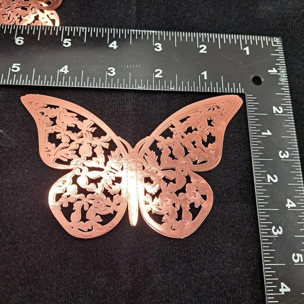 3D Butterfly Stickers Rose Gold 12pc‎ 4.5